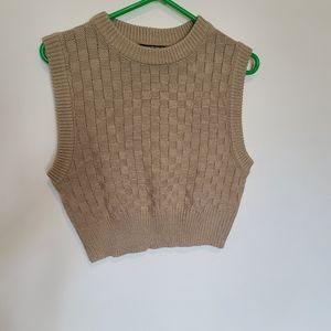 Tan Crop Vest
